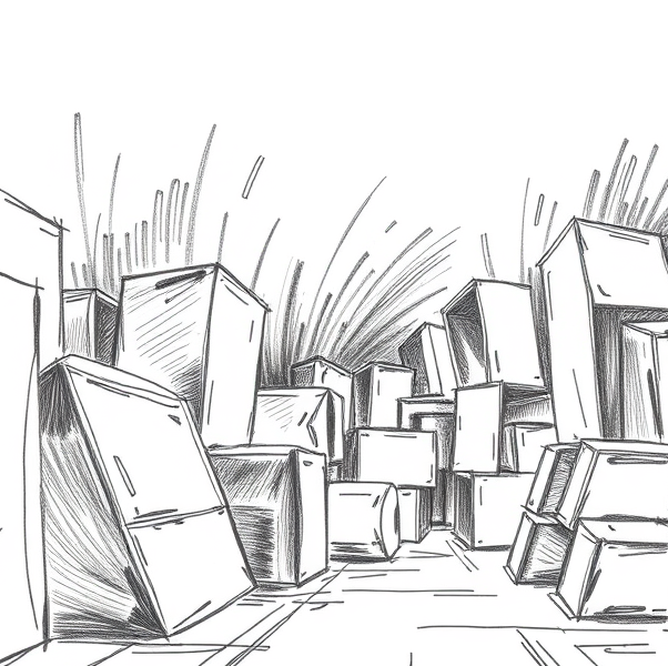 A cartoon joke about linear perspective created by artificial intelligence.