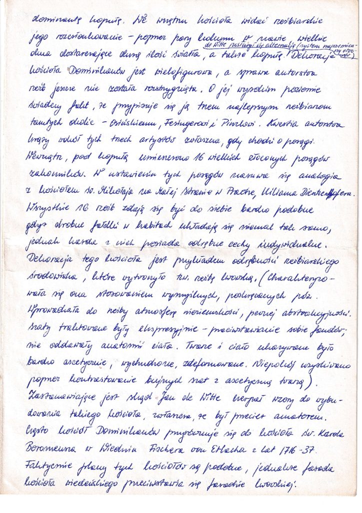 A handwritten document in Polish discussing art, authorship, and the relevance of specific artists and their works.