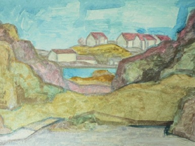 Landscape, gouache technique, RK, 2021.